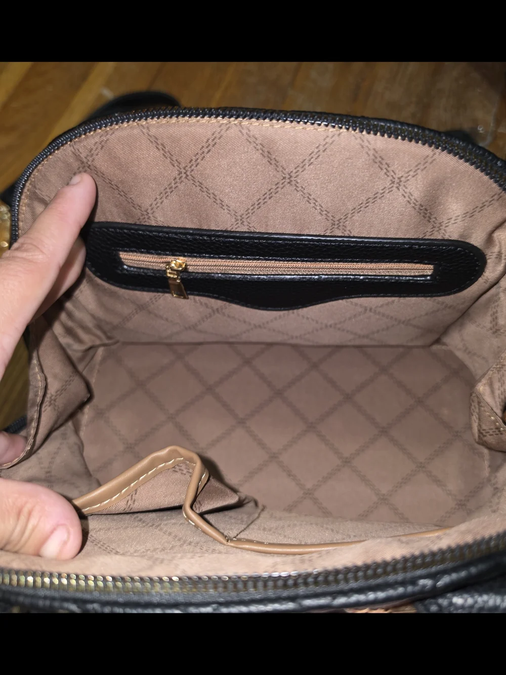 Brand New Black Quilted Dome Satchel Handbag with Gold Hardware, Wallet & Strap